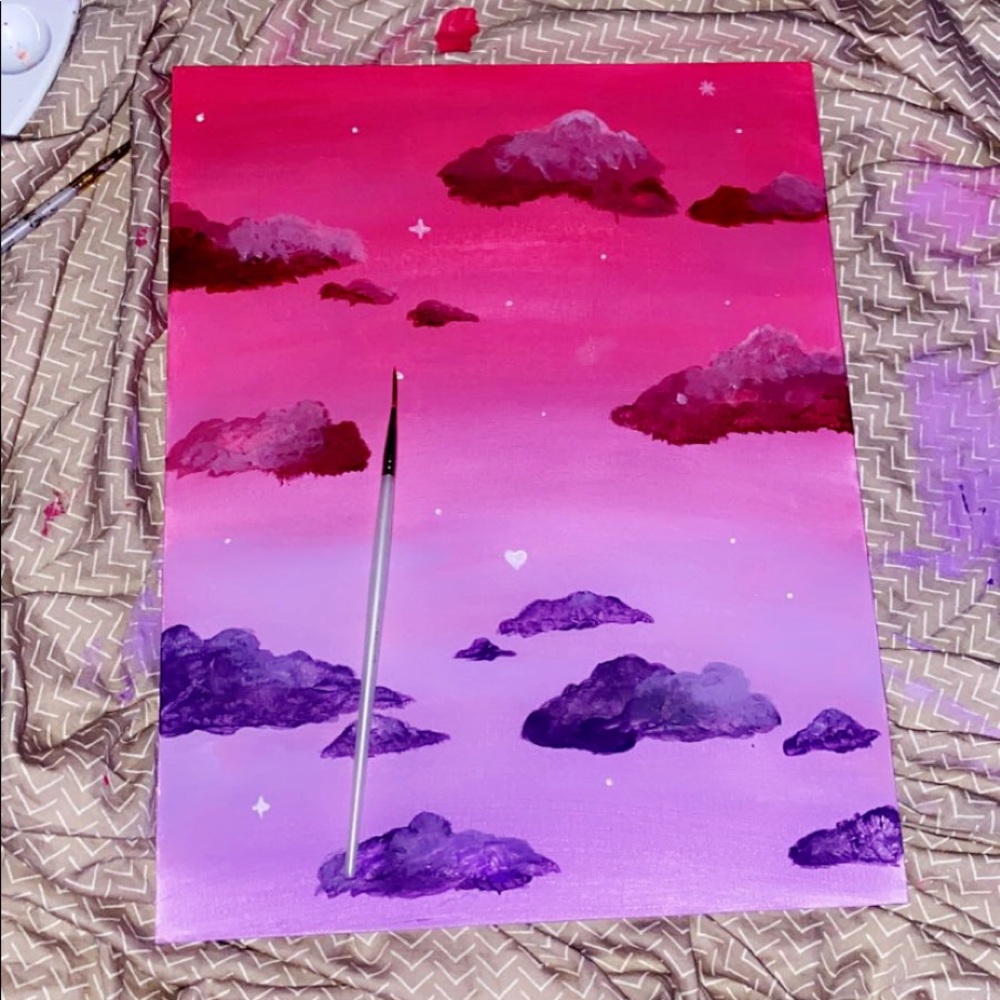 Ombré cloud painting
